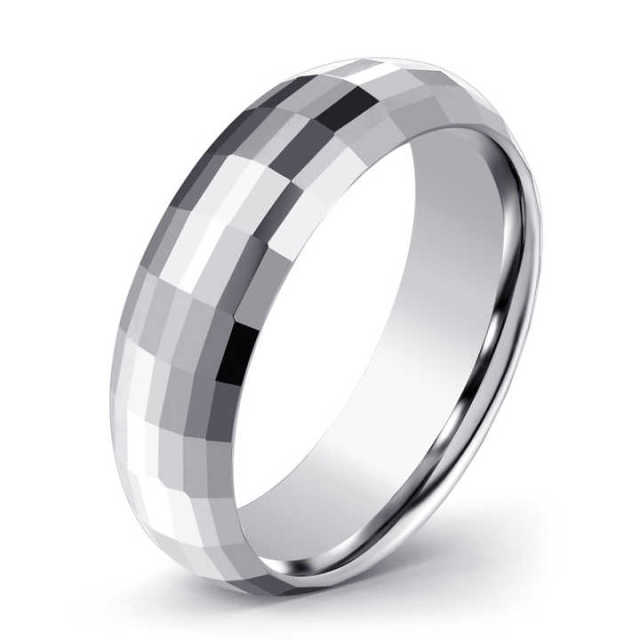 Fine Jewelry 6mm Silver Tungsten Ring for Men Women Wedding Engagement Bands Hammered
