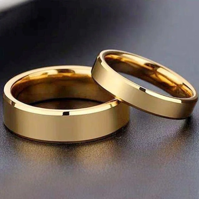 Gold Plated Stainless Steel Rings Men Jewelry Fashion Women and Men Wedding Couple Rings With Best Price