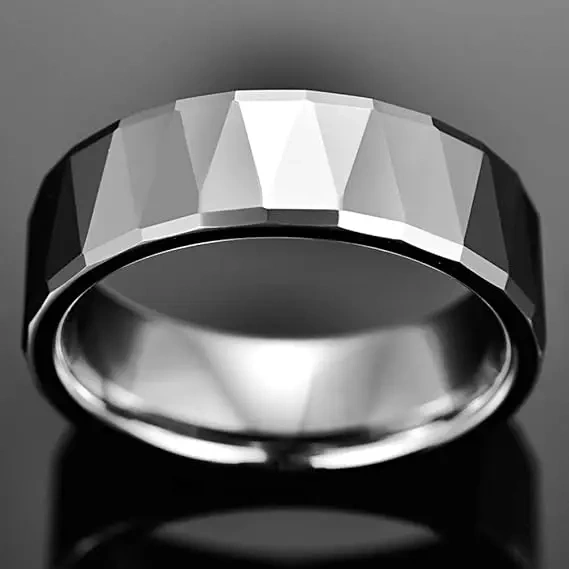 Custom Fashion Jewelry Rings Men Tungsten Carbide Silver Plated Rings in Bulk
