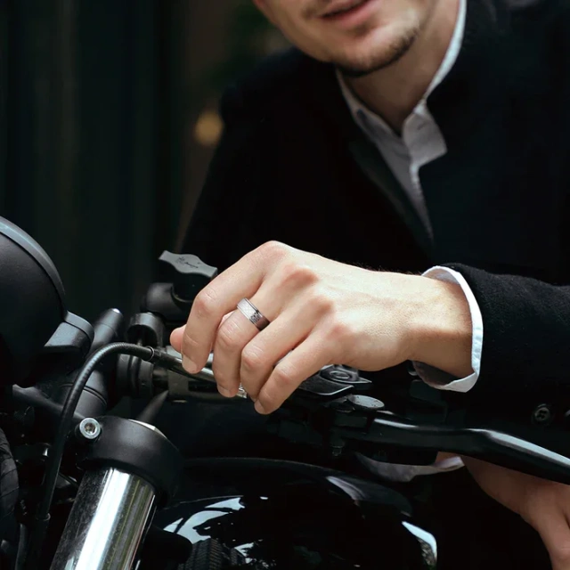 Custom 8mm Silver Tungsten Rings - Laser Engraved Stepped Edges