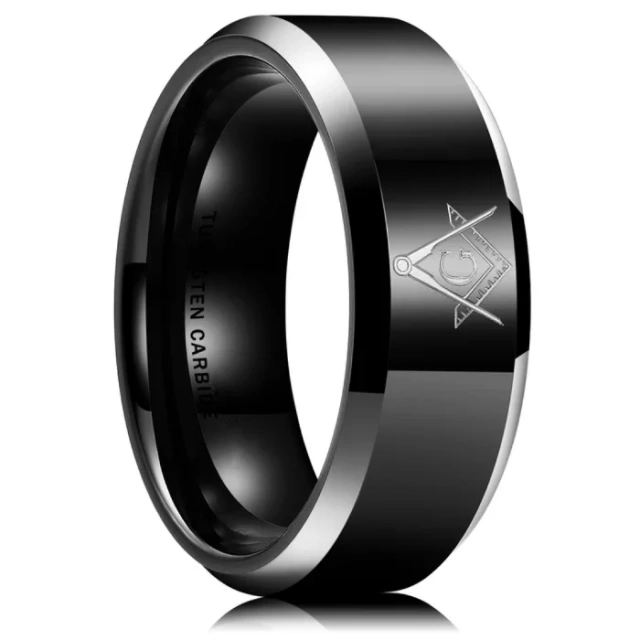 Wholesale Luxury 8mm Black Tungsten Carbide Rings - Laser Polish