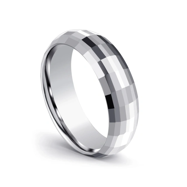 Fine Jewelry 6mm Silver Tungsten Ring for Men Women Wedding Engagement Bands Hammered