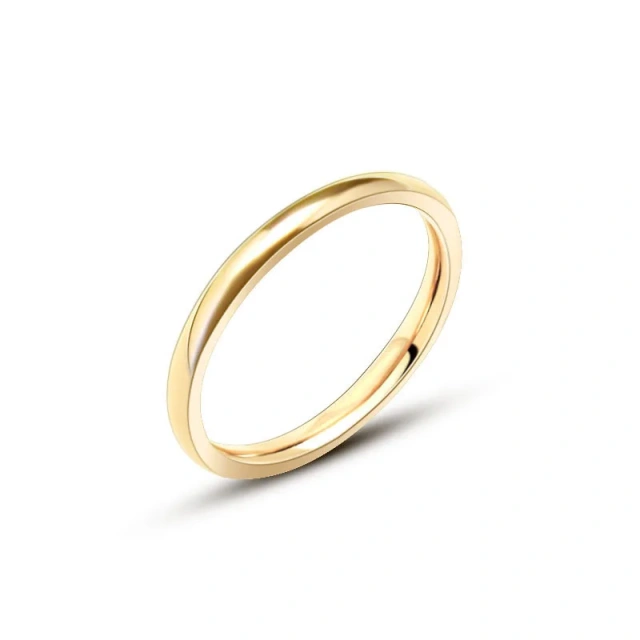 RTS Stainless Steel 18k Gold Plated Ring Design Jewelry Wholesale Various Size for Women Steel Plain Rings