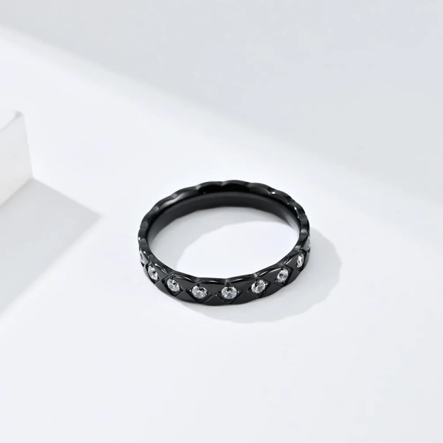 Popular Cz Paved Woman Jewelry Eternity Band Turkish Cubic Zircon Stainless Steel Diamond Ring