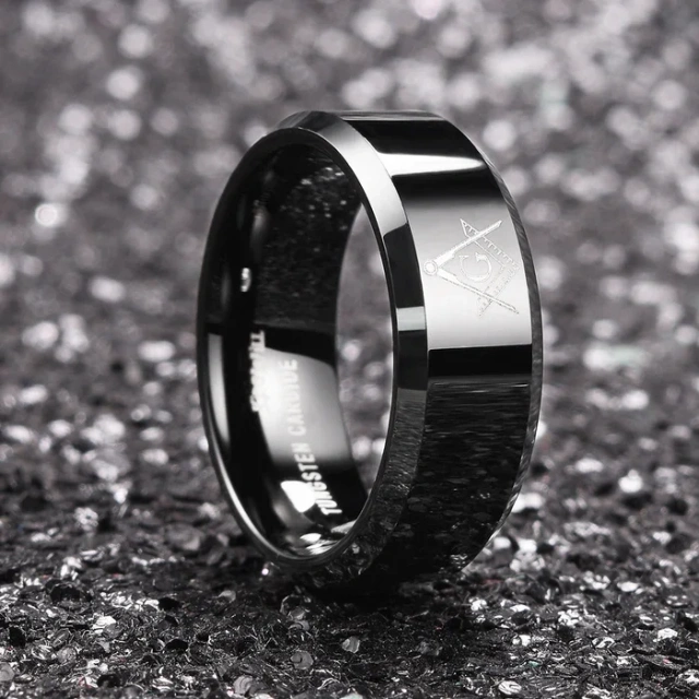 Wholesale Luxury 8mm Black Tungsten Carbide Rings - Laser Polish