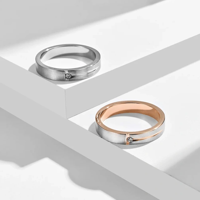 RTS Unique Stackable Couple Ring Set 18k Gold Plated Vintage Classic Proposal Wedding Couple Stainless Steel Ring