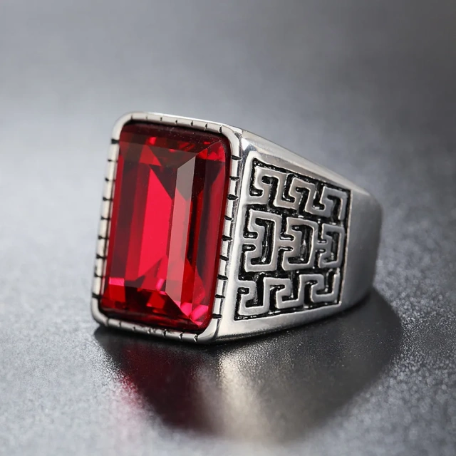 Wholesale Wedding Rings Men's Titanium Steel Ring Sapphire Wedding Rings