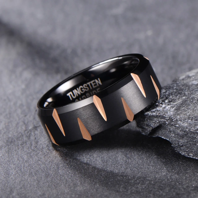 RTS 8mm Wholesale Mens Jewelry Tungsten Carbide Rings Black Tungsten Rings for Men Comfort Fit