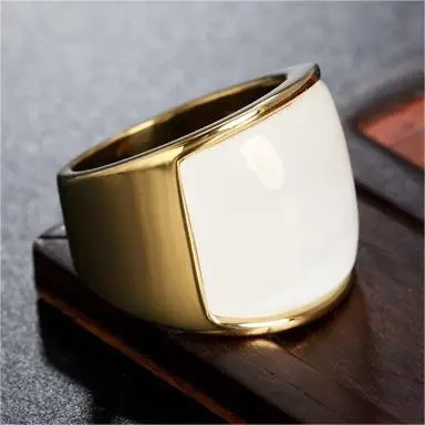 High Quality Fashion Rings 18K Gold Plated Finger Rings Stainless Steel Jewelry Titanium Steel Men Rings