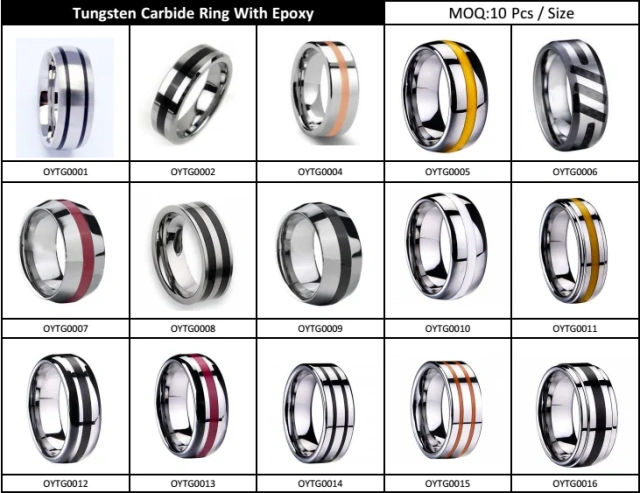 Ready to Ship 4mm Black Tungsten Carbide Ring - Ouyuan Jewelry