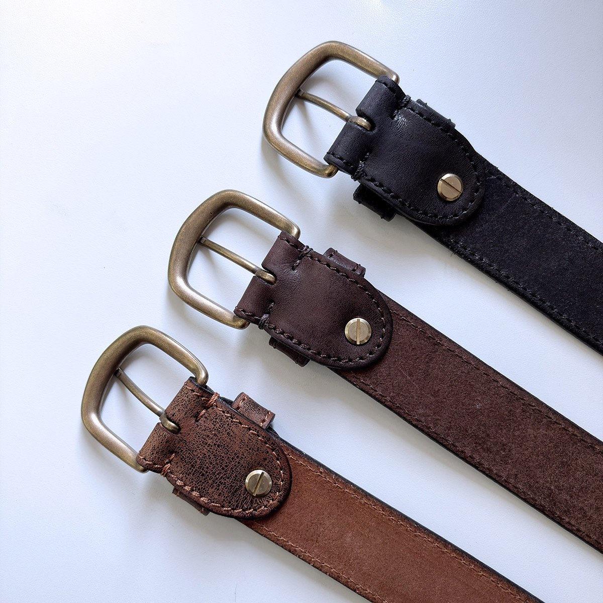 Western Southwest Laser Engrave Black Genuine Leather Belt With Solid Brass Pin Buckle BELT1-027BK