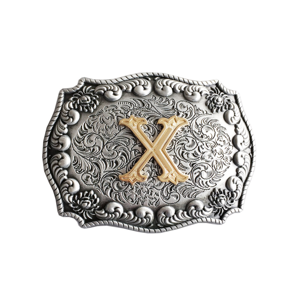Initial Letter X Western Style Cowboy Cowgirl Belt Buckle BUCKLE-LE010X