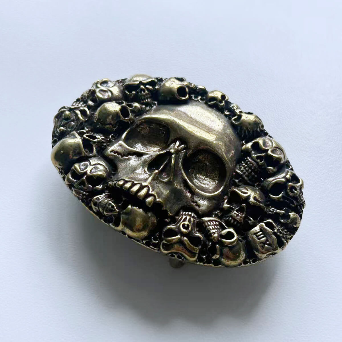 Solid Brass Skull Belt Buckle BUCKLE-BS023