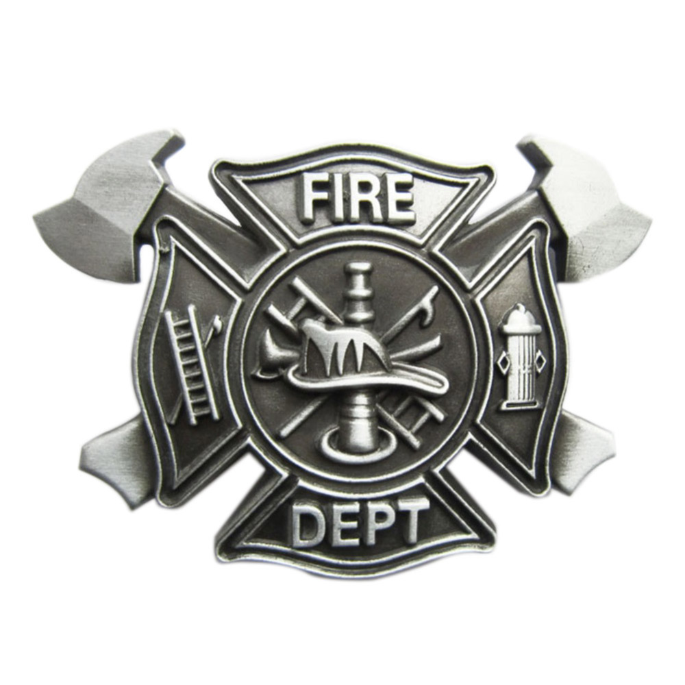 JEAN'S FRIEND Vintage Style Cross Fire Fighter Belt Buckle