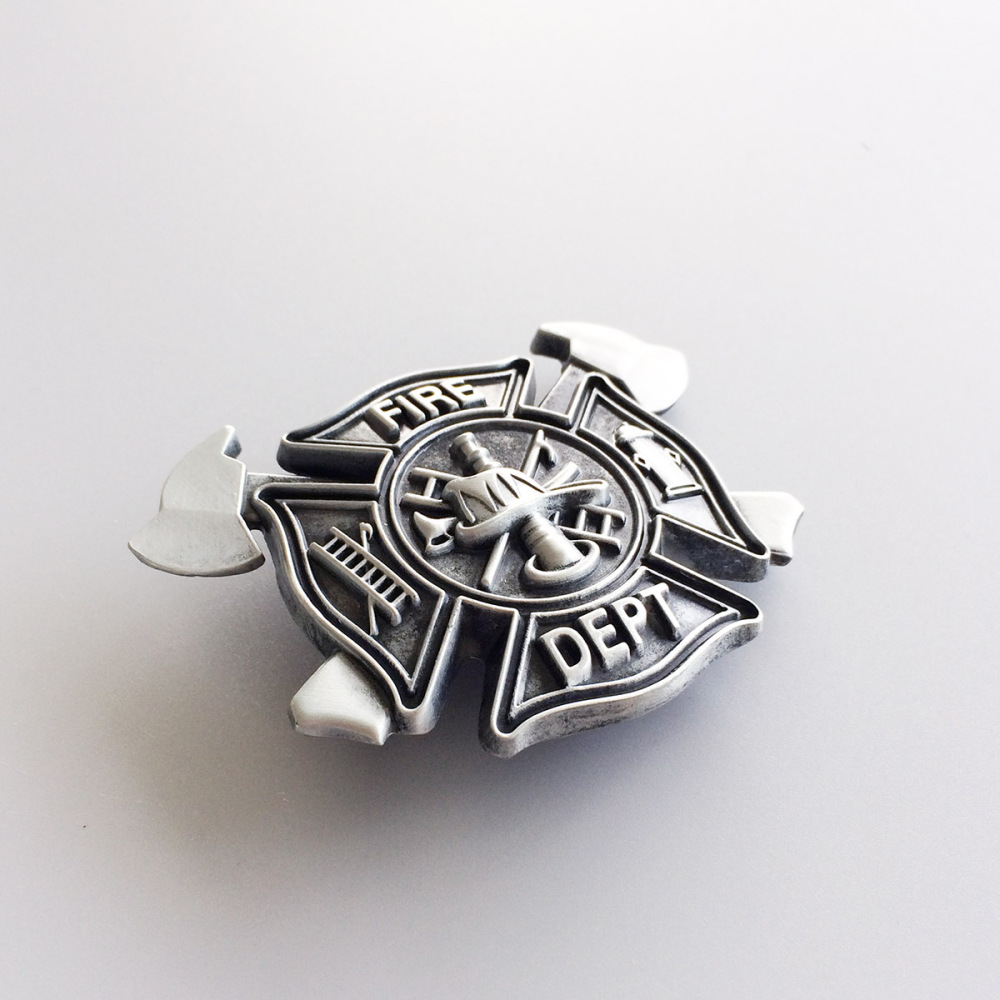 JEAN'S FRIEND Vintage Style Cross Fire Fighter Belt Buckle