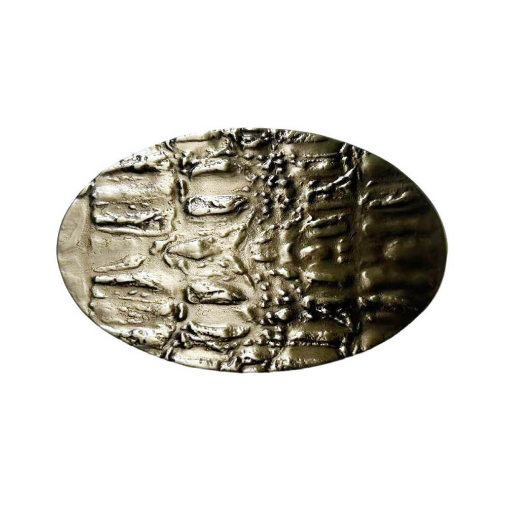 Solid Brass Rock Stone Texture Belt Buckle BUCKLE-BS022