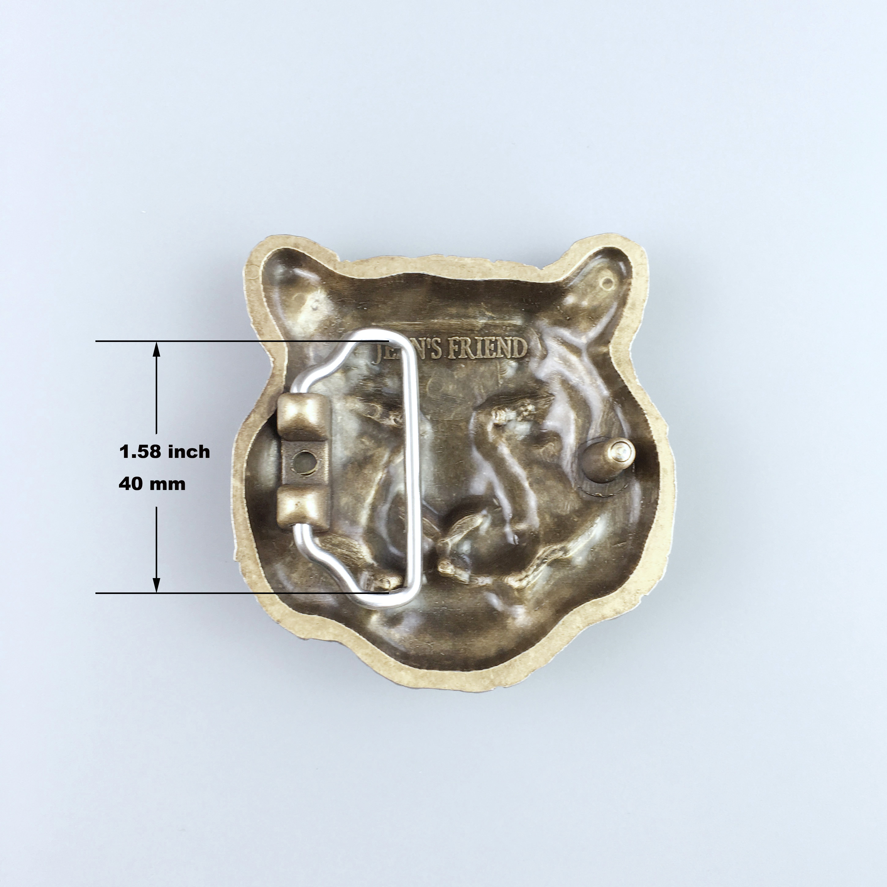 JEAN'S FRIEND Vintage Bronze Plated King of Animal Tiger Wildlife Belt Buckle