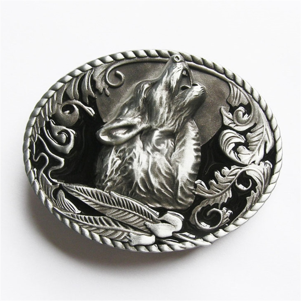 Black Enamel Western Wildlife Belt Buckle