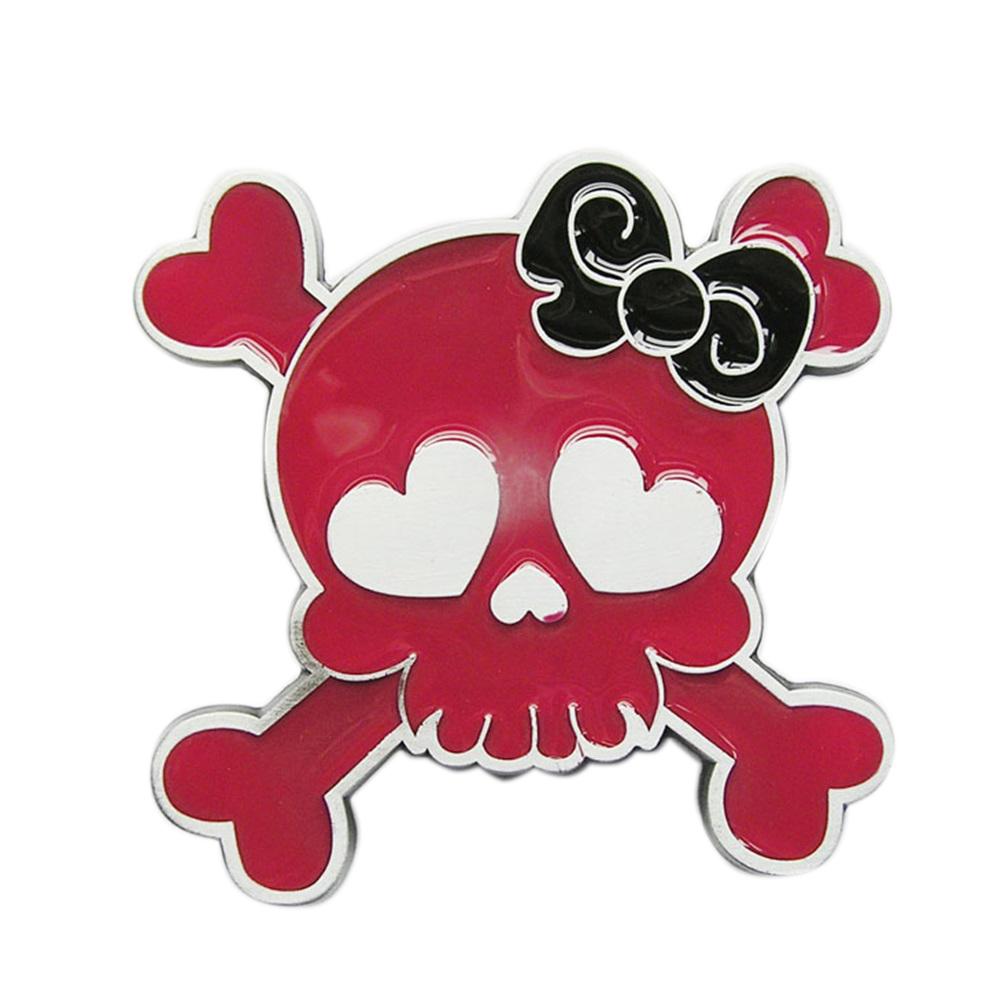 JEAN'S FRIEND Vintage Red Enamel Punk Rock Emo Tattoo Skull Girl Wedding Belt Buckle