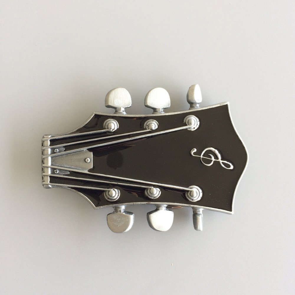 Vintage Black Enamel Guitar Music Belt Buckle Gurtelschnalle Boucle de ceinture
