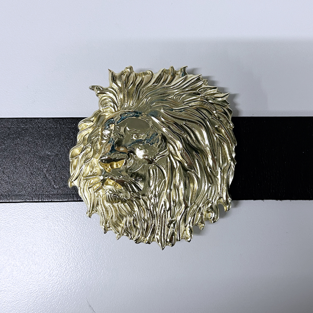 Gold Color Plated Animal King Head Wildlife Western Belt Buckle