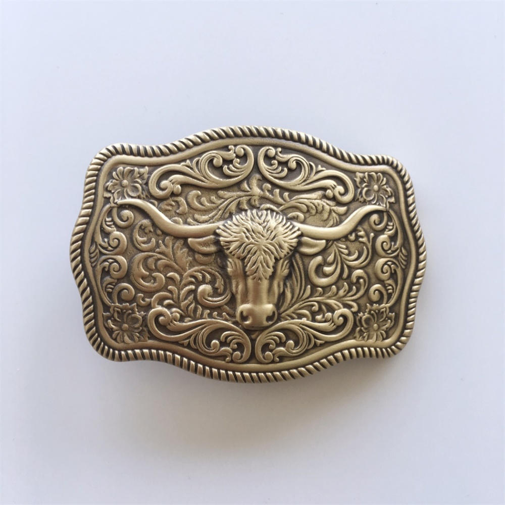 New Western Bull Cowboy Cowgirl Solid Brass Belt Buckle BUCKLE-BS016