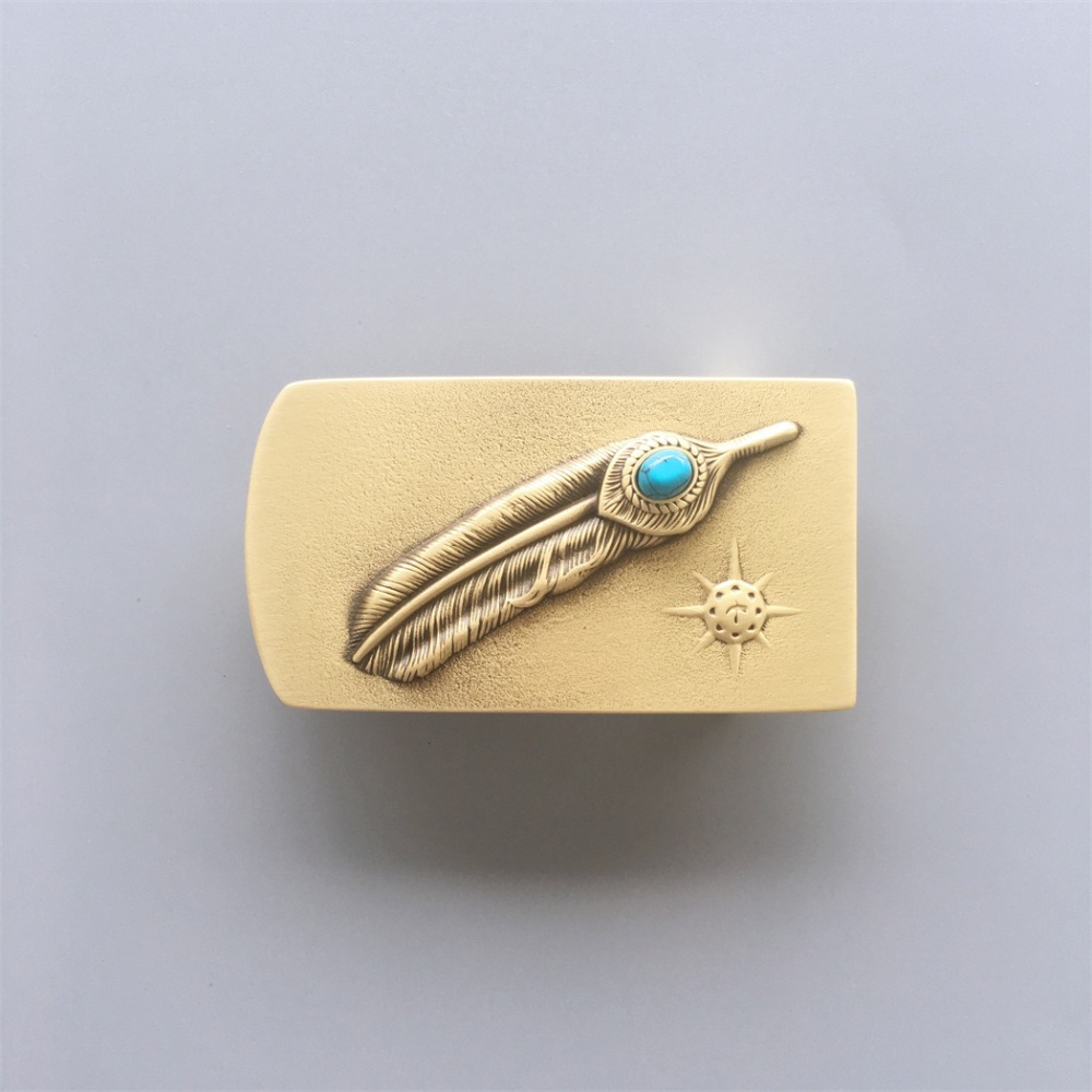 New Stone Sun Solid Brass Belt Buckle BUCKLE-BT002