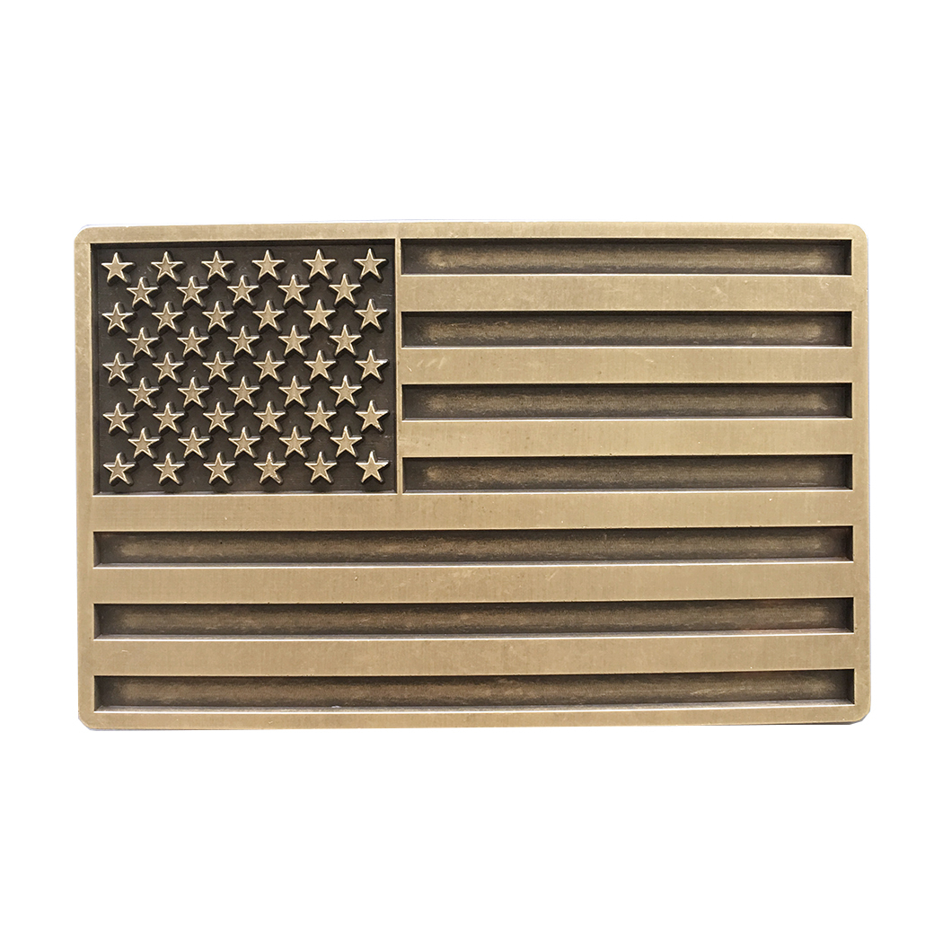 Vintage Bronze Plated American USA Flag Belt Buckle BUCKLE-FG028AB