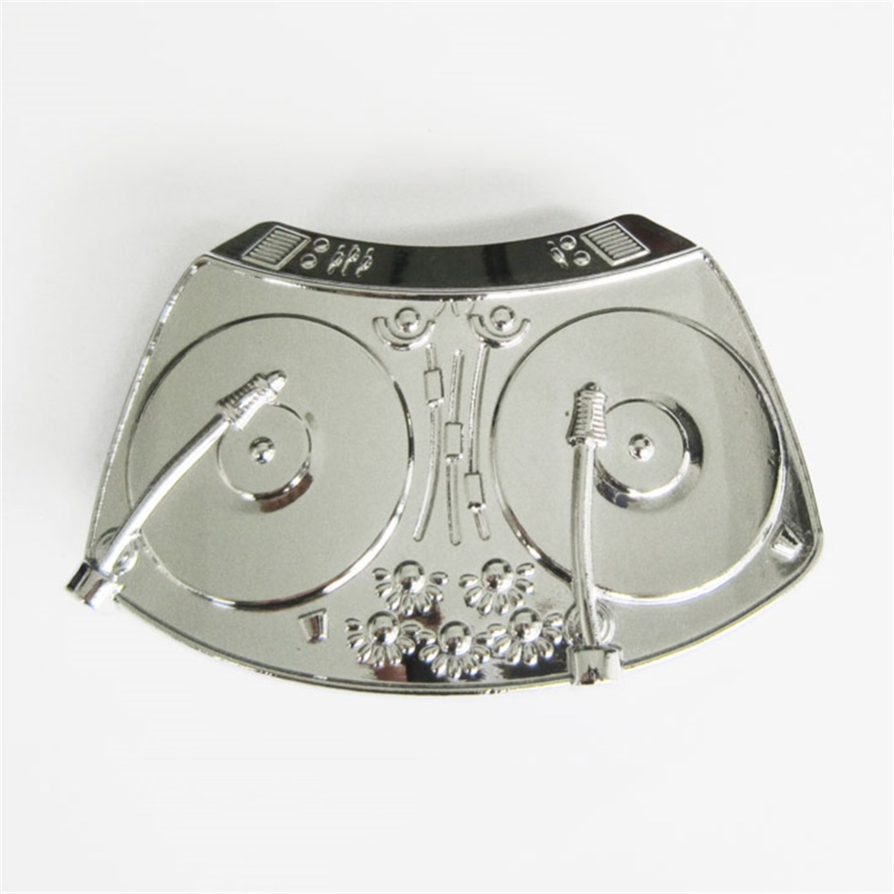 Belt Buckle (Bright Silver DJ Music Turntable)