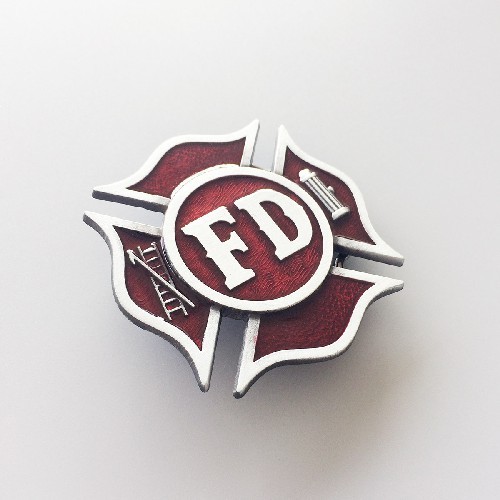 Vintage Enamel Fire Fighter Dept Classic Hero Belt Buckle Gurtelschnalle Boucle de ceinture BUCKLE-OC030