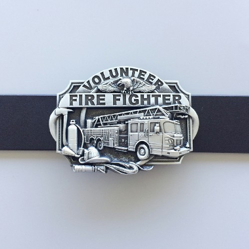 Vintage Western Volunteer Firefighter Fire Belt Buckle Gurtelschnalle Boucle de ceinture BUCKLE-WT007AS