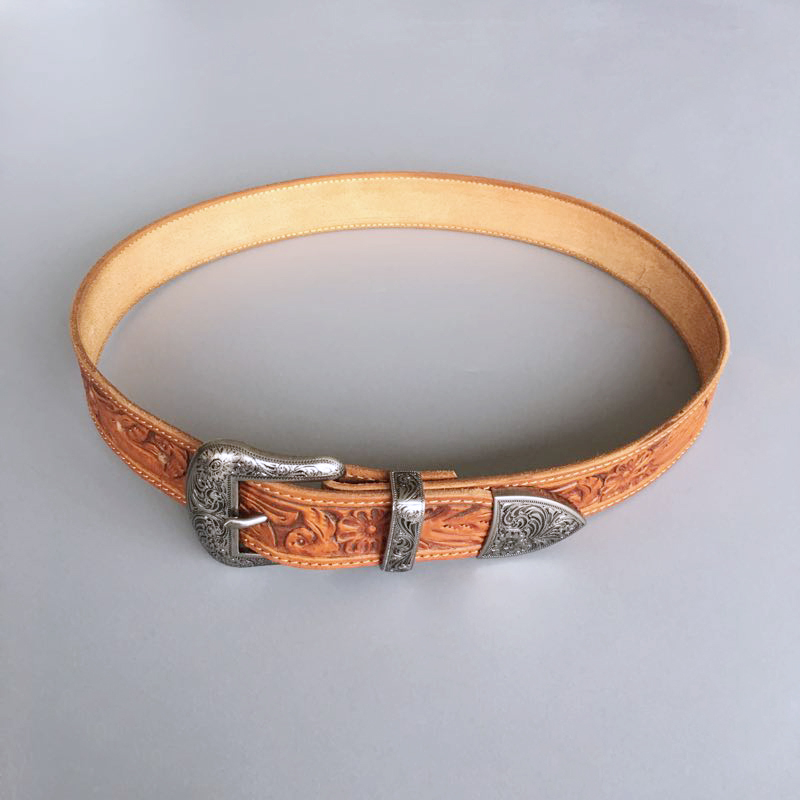 Vintage Pin Belt Buckle Hand Crafted Cowboy Cowgirl Western Genuine Leather Belt BELT-003-PIN3