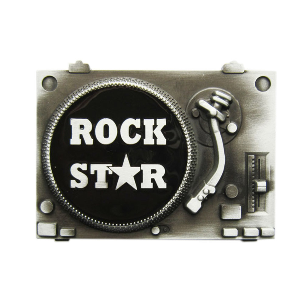 Antique Silver DJ Turntable Music Belt Buckle Boucle de ceinture