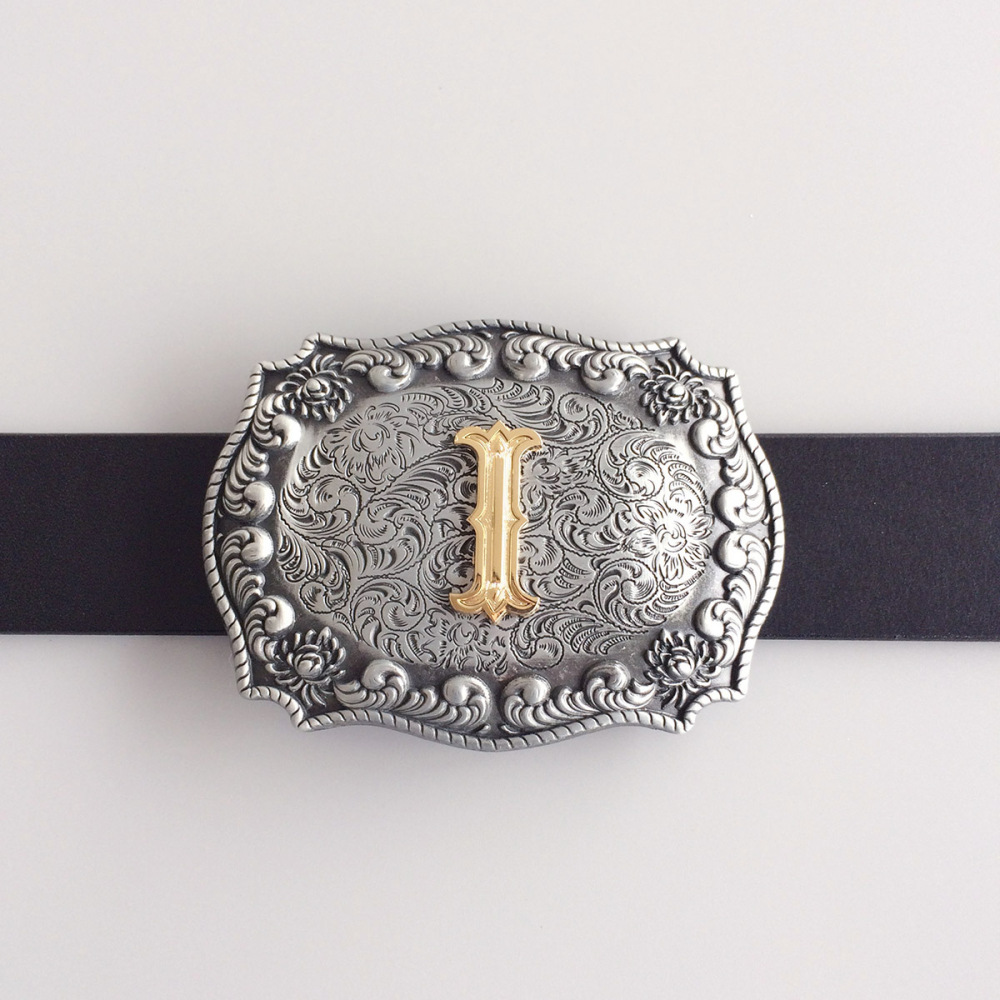 Initial Letter I Western Style Cowboy Cowgirl Belt Buckle BUCKLE-LE010I