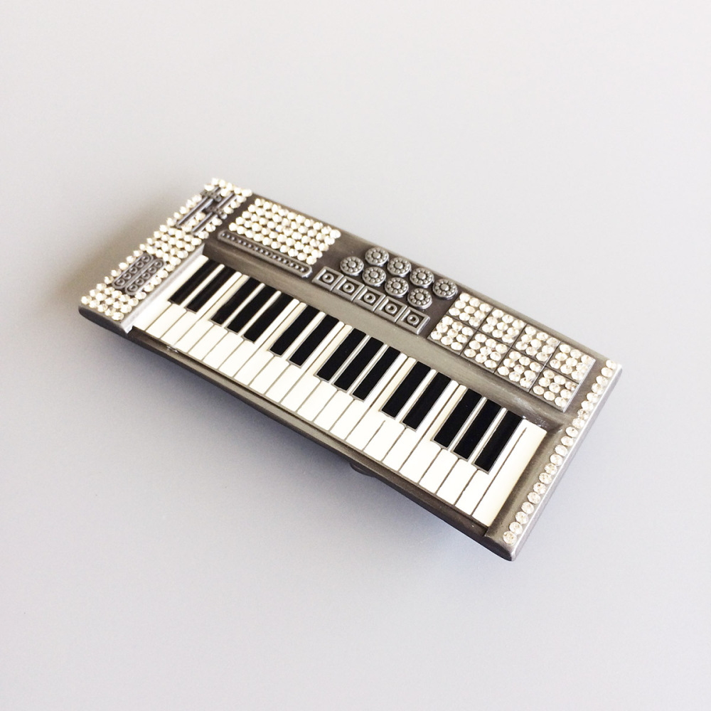 Bling Bling Rhinestones Piano Music Belt Buckle Gurtelschnalle Boucle de ceinture