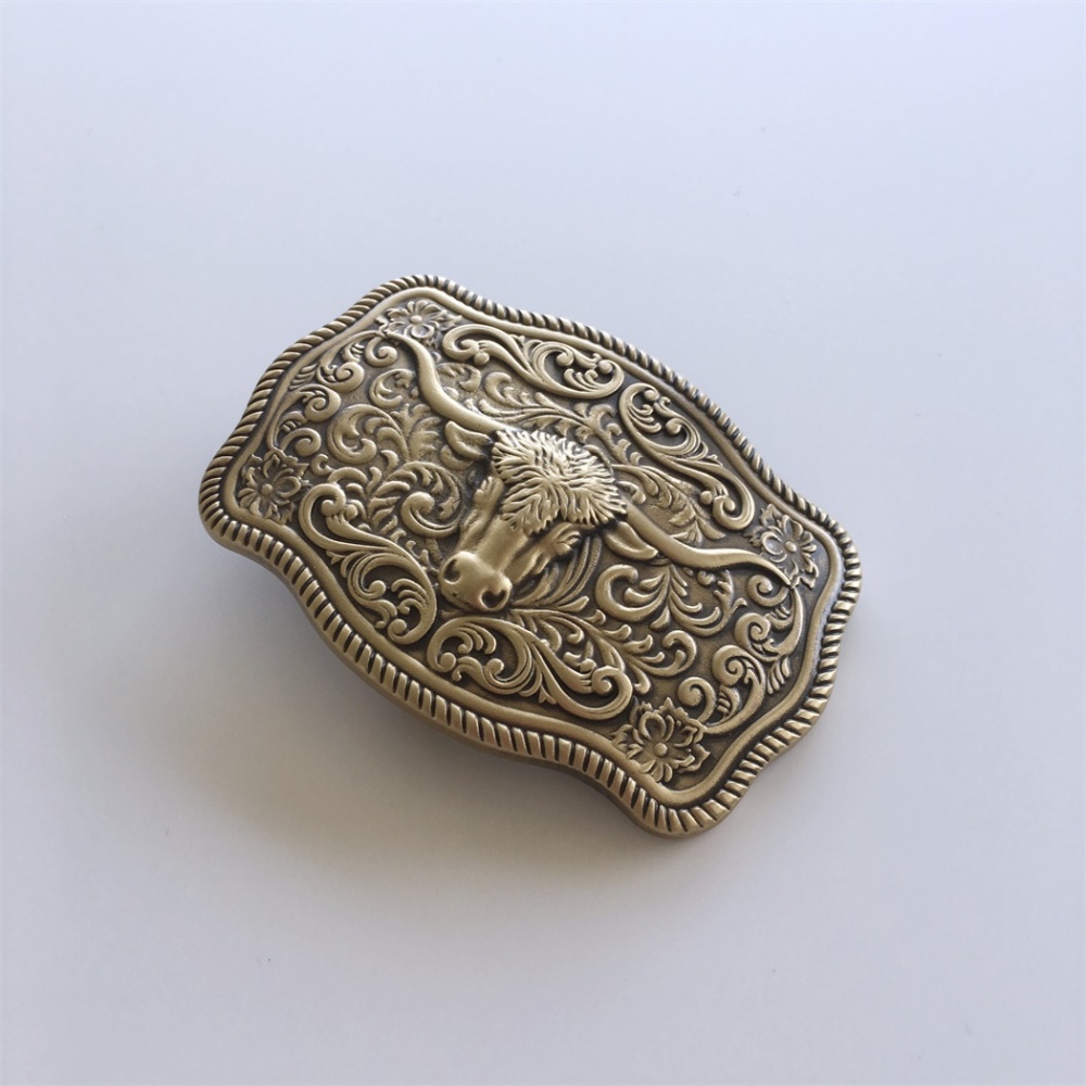 New Western Bull Cowboy Cowgirl Solid Brass Belt Buckle BUCKLE-BS016