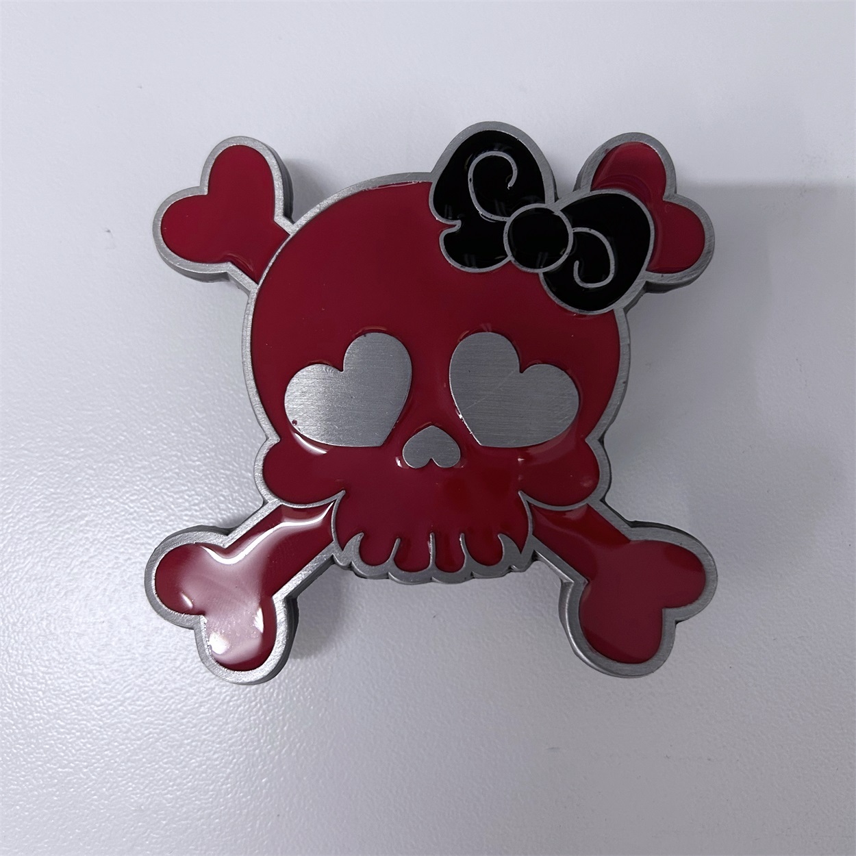 JEAN'S FRIEND Vintage Red Enamel Punk Rock Emo Tattoo Skull Girl Wedding Belt Buckle