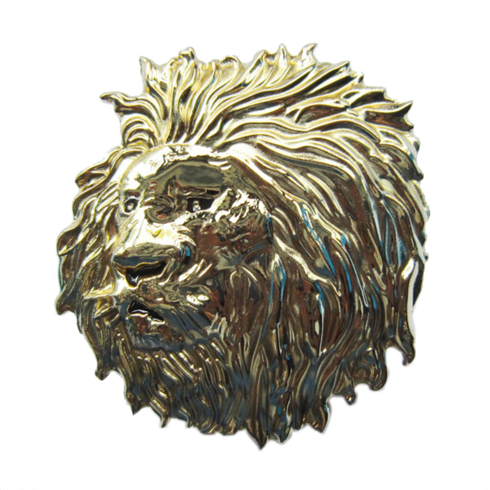 Gold Color Plated Animal King Head Wildlife Western Belt Buckle