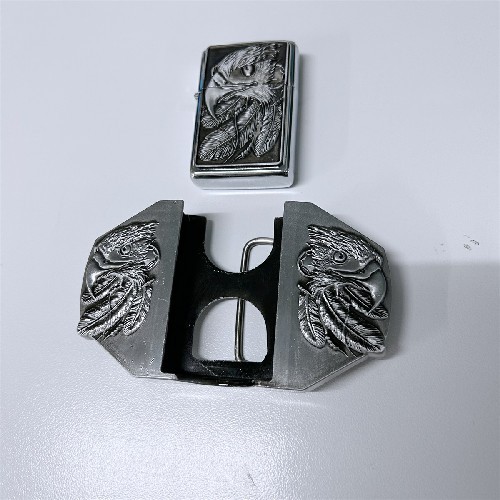 Western Eagle Lighter Belt Buckle With Antique Silver BUCKLE-WG-LT01AS