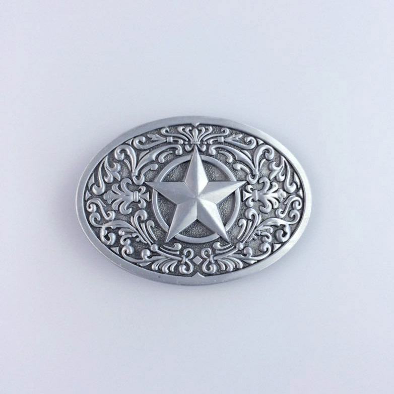 Vintage Style Southwest Western Star Oval Belt Buckle