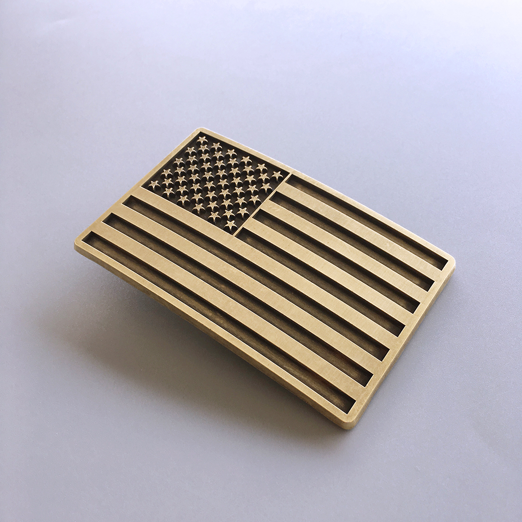 Vintage Bronze Plated American USA Flag Belt Buckle BUCKLE-FG028AB