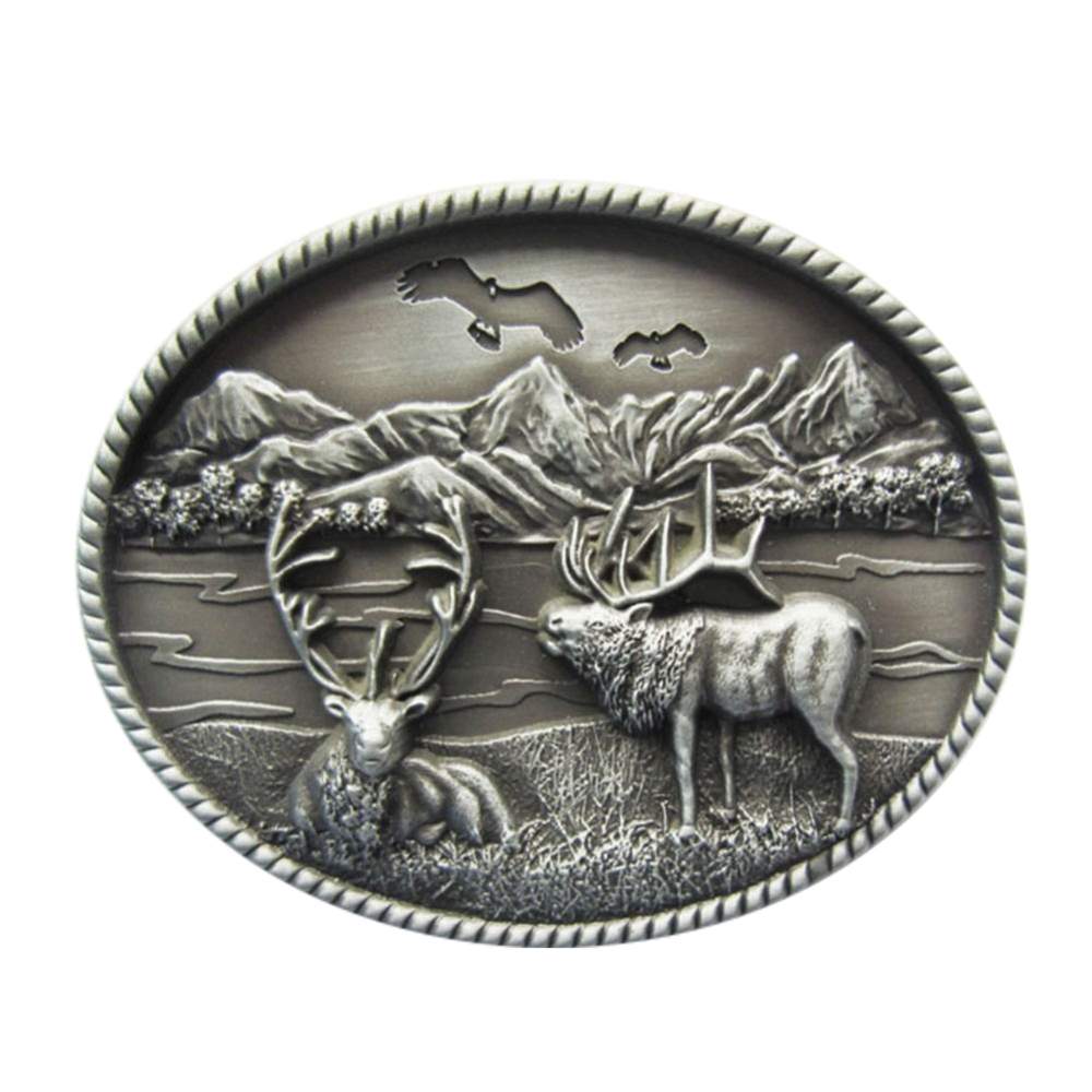 Western Wildlife Deer Oval Belt Buckle Boucle de Ceinture
