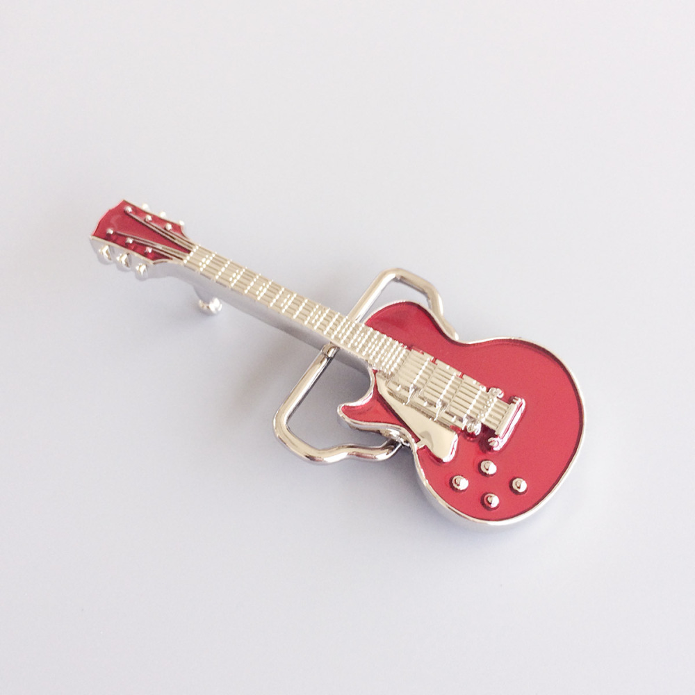 Red Enamel Electric Guitar Music Belt Buckle Gurtelschnalle Boucle de ceinture