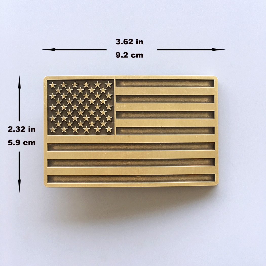 Vintage Bronze Plated American USA Flag Belt Buckle BUCKLE-FG028AB