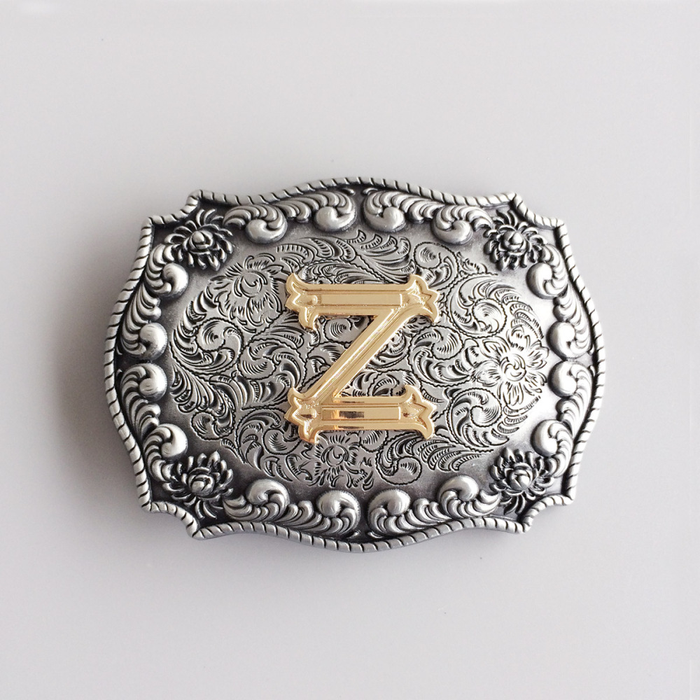 Initial Letter Z Western Style Cowboy Cowgirl Belt Buckle BUCKLE-LE010Z