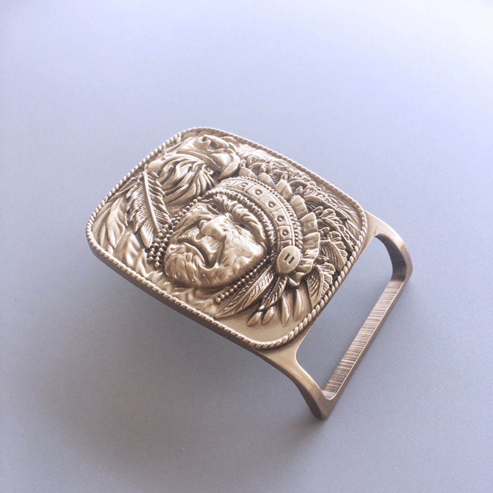 Western Eagle Chief Cowboy Solid Brass Belt Buckle BUCKLE-BS011