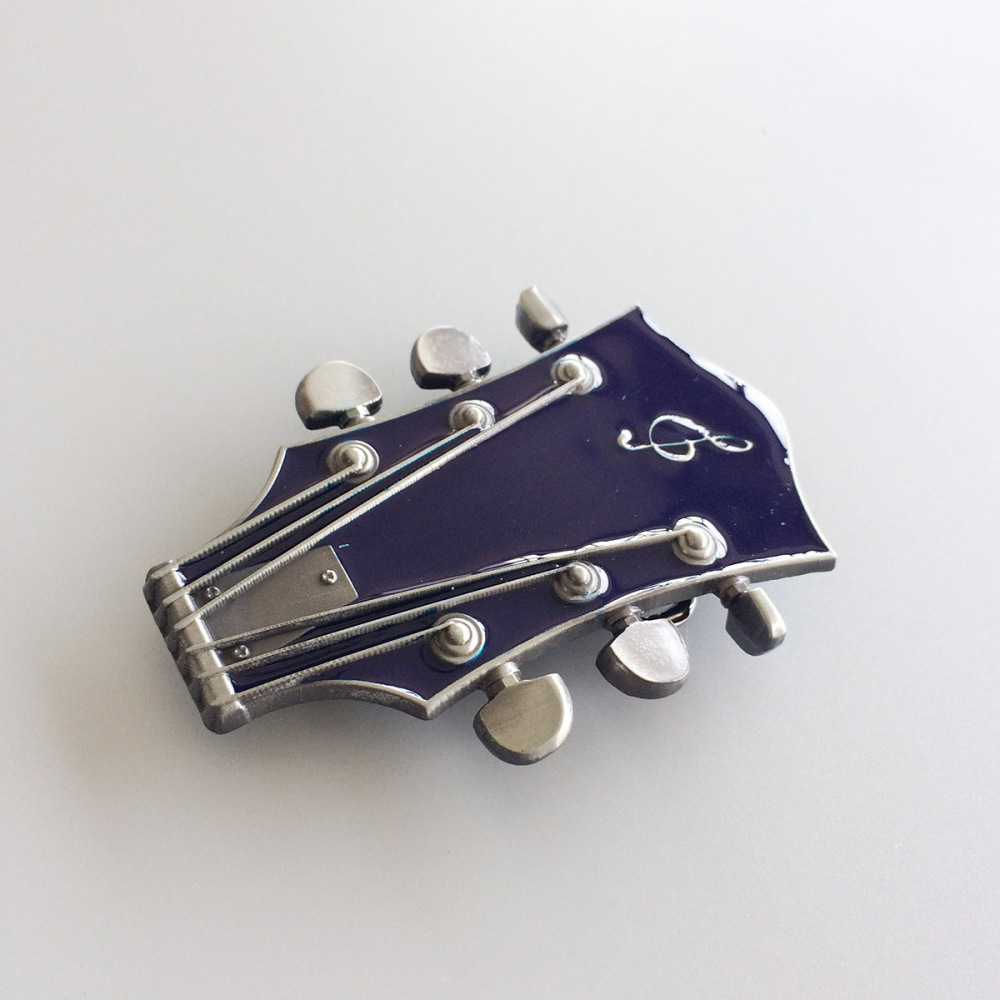 Vintage Blue Enamel Guitar Music Belt Buckle Gurtelschnalle Boucle de ceinture