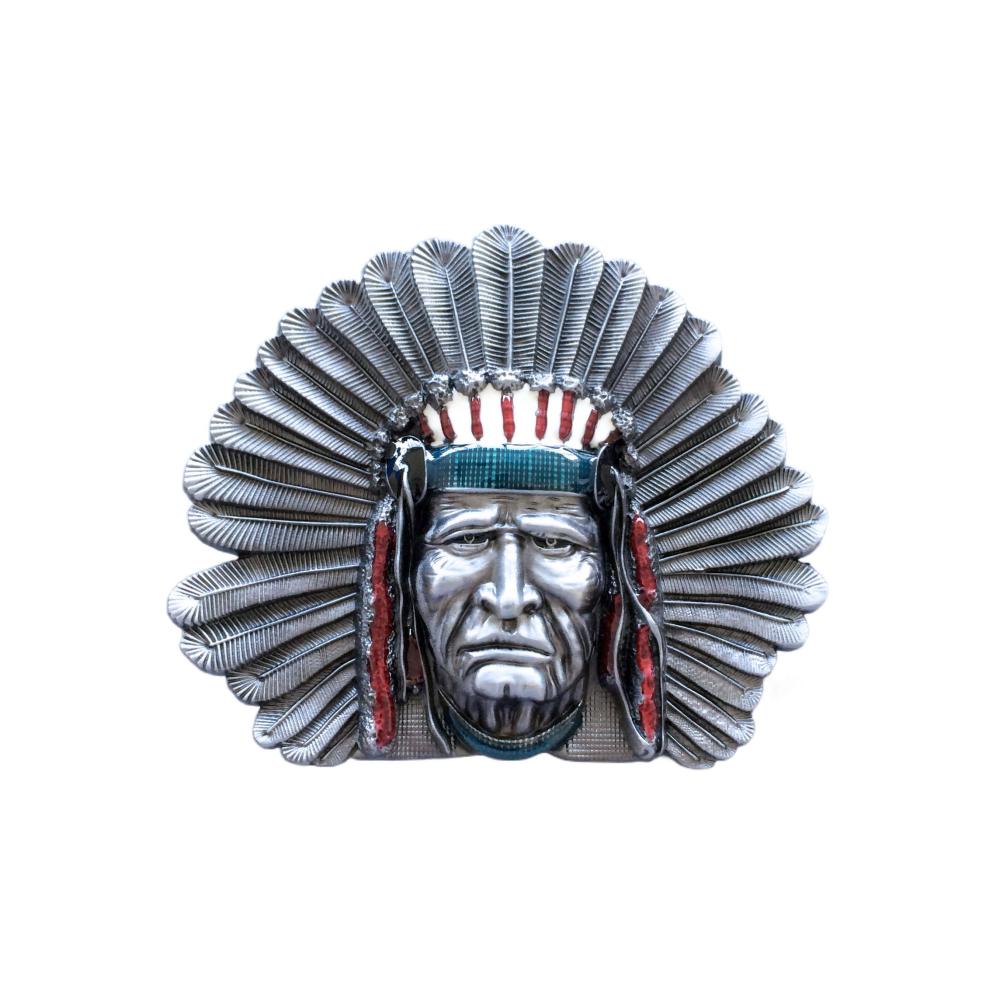 New Vintage Western Chief Enamel Belt Buckle Gurtelschnalle Boucle de ceinture BUCKLE-WT003