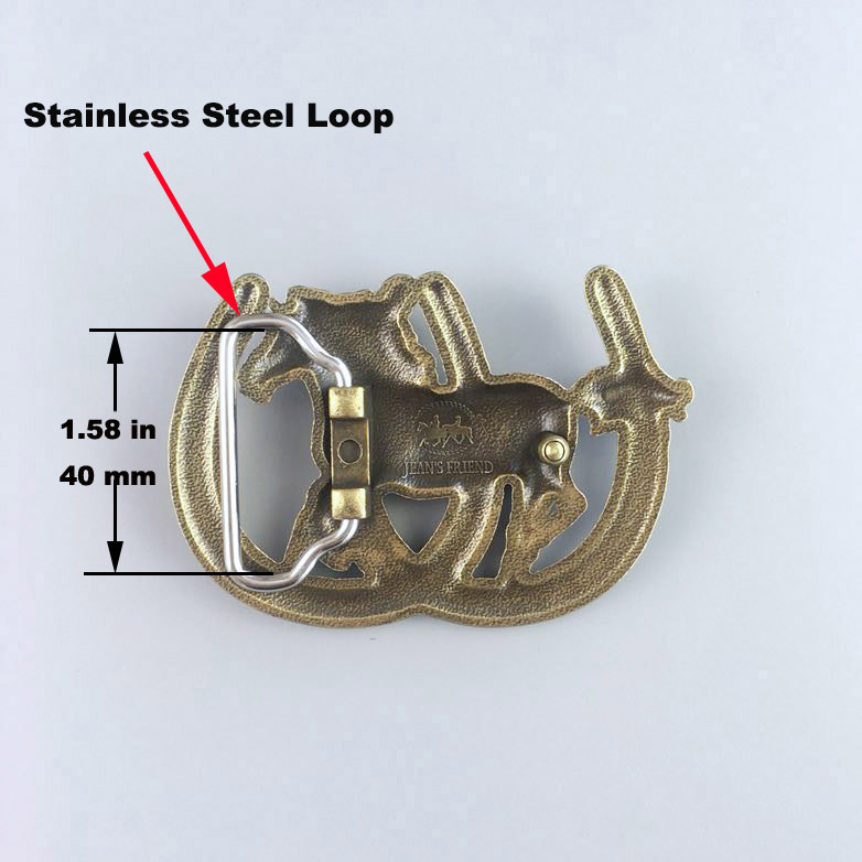 Horse Horseshoe Western Wildlife Belt Buckle