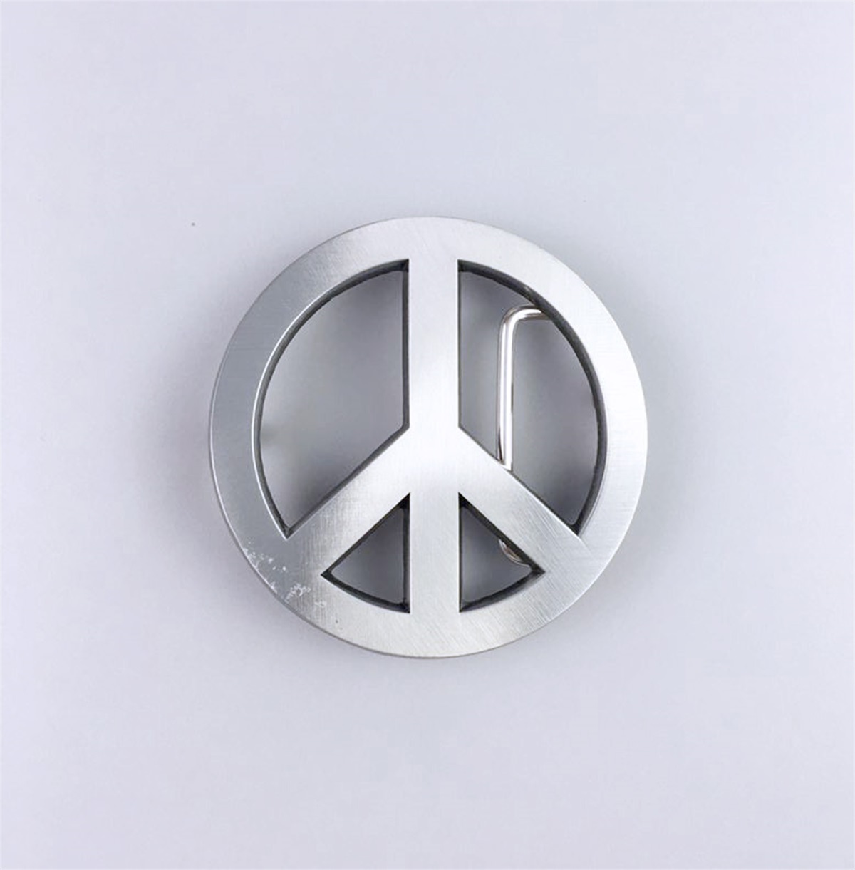 Antique Silver Peace Symbol Love Sign Belt Buckle BUCKLE-T027